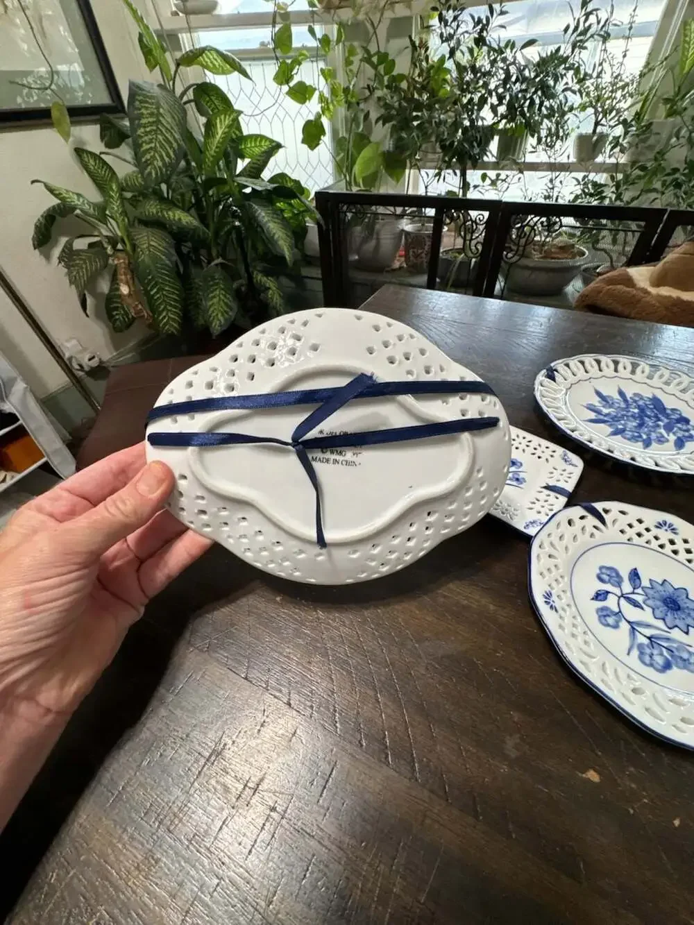 Vestal Portugal Blue Floral Ceramic Grater Dish Set
